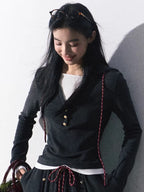 Knit Base Top & Wide-Leg Pants Set