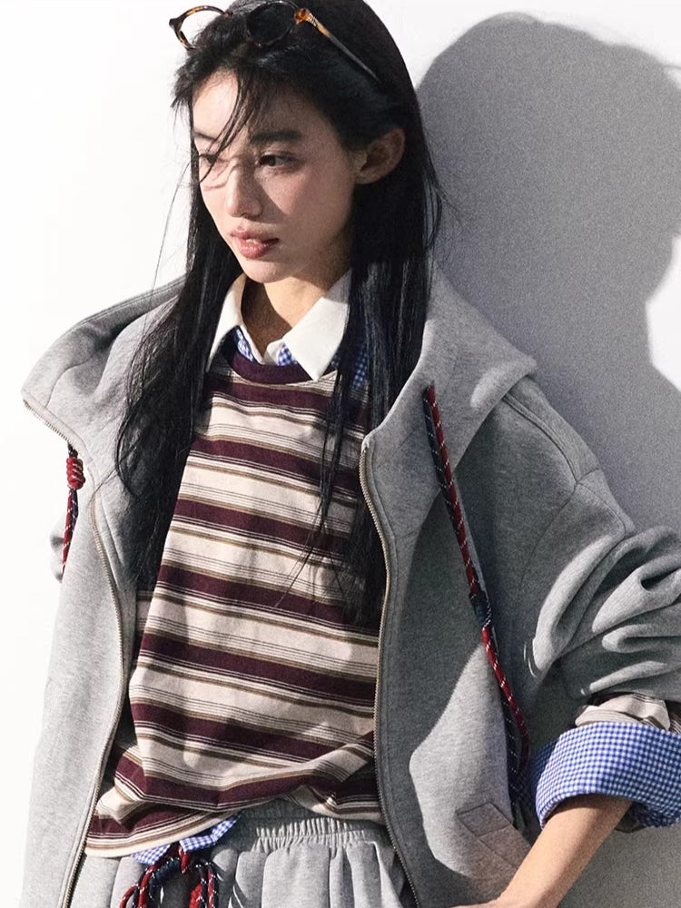 Miu-Inspired Varsity Sweatshirt & Skirt Set