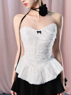 White Lace Corset Tube Top