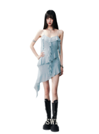 Ruffled Asymmetric Cami Dress