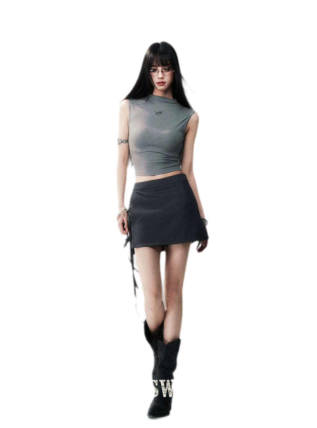 Sleeveless High Neck Tee