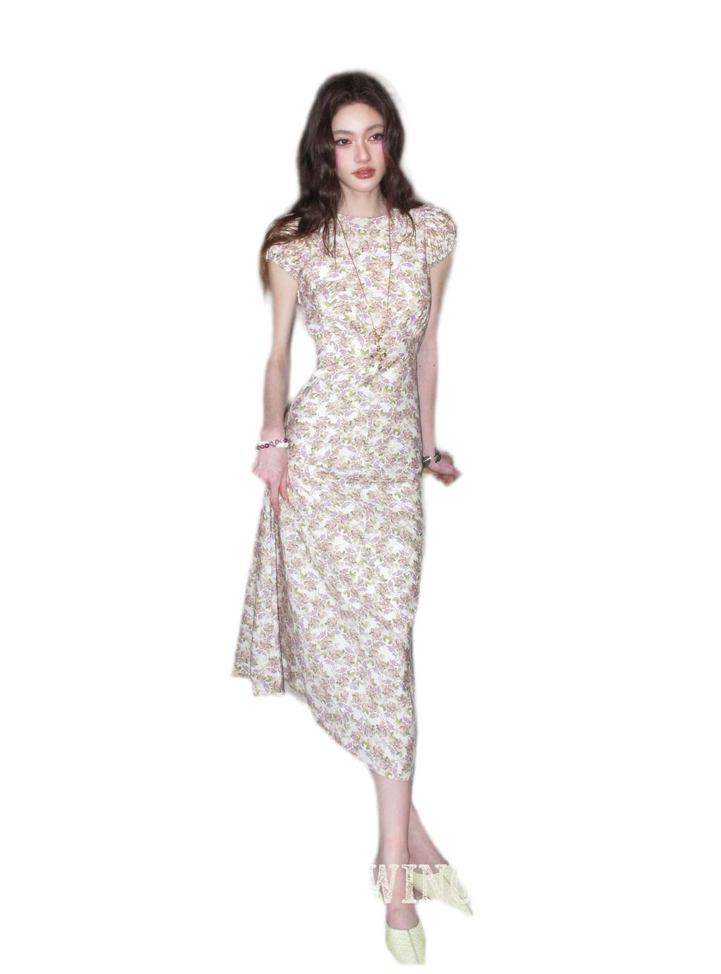 Misty Lilac Cotton Maxi Dress