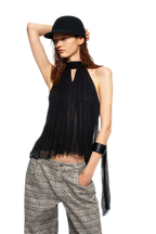 Tie Halter Chiffon Tank