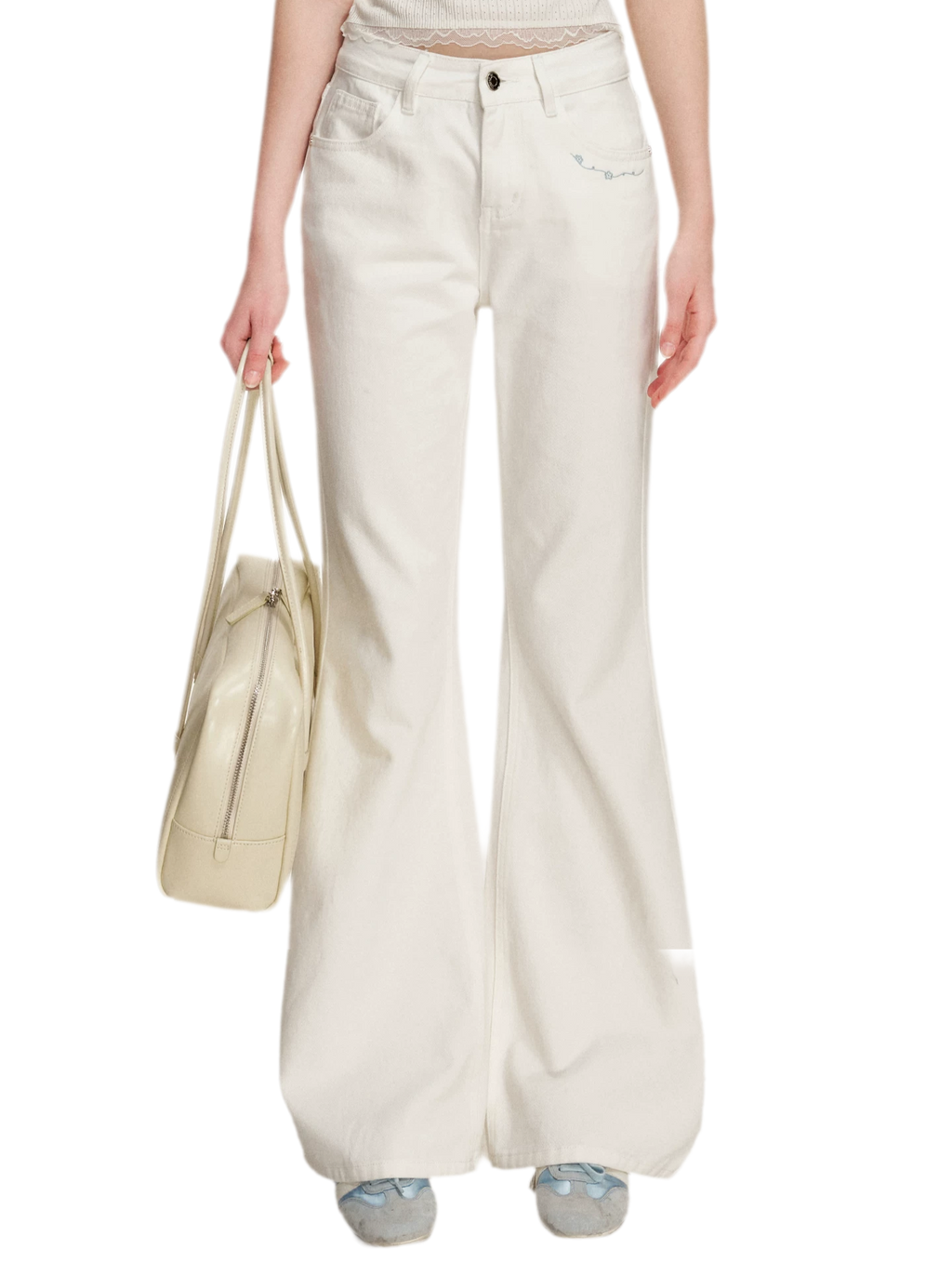 Embroidered Flared Jeans