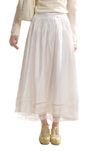 Lyocell Lace Pleated Skirt