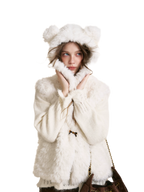 Bear Fleece Hooded Vest