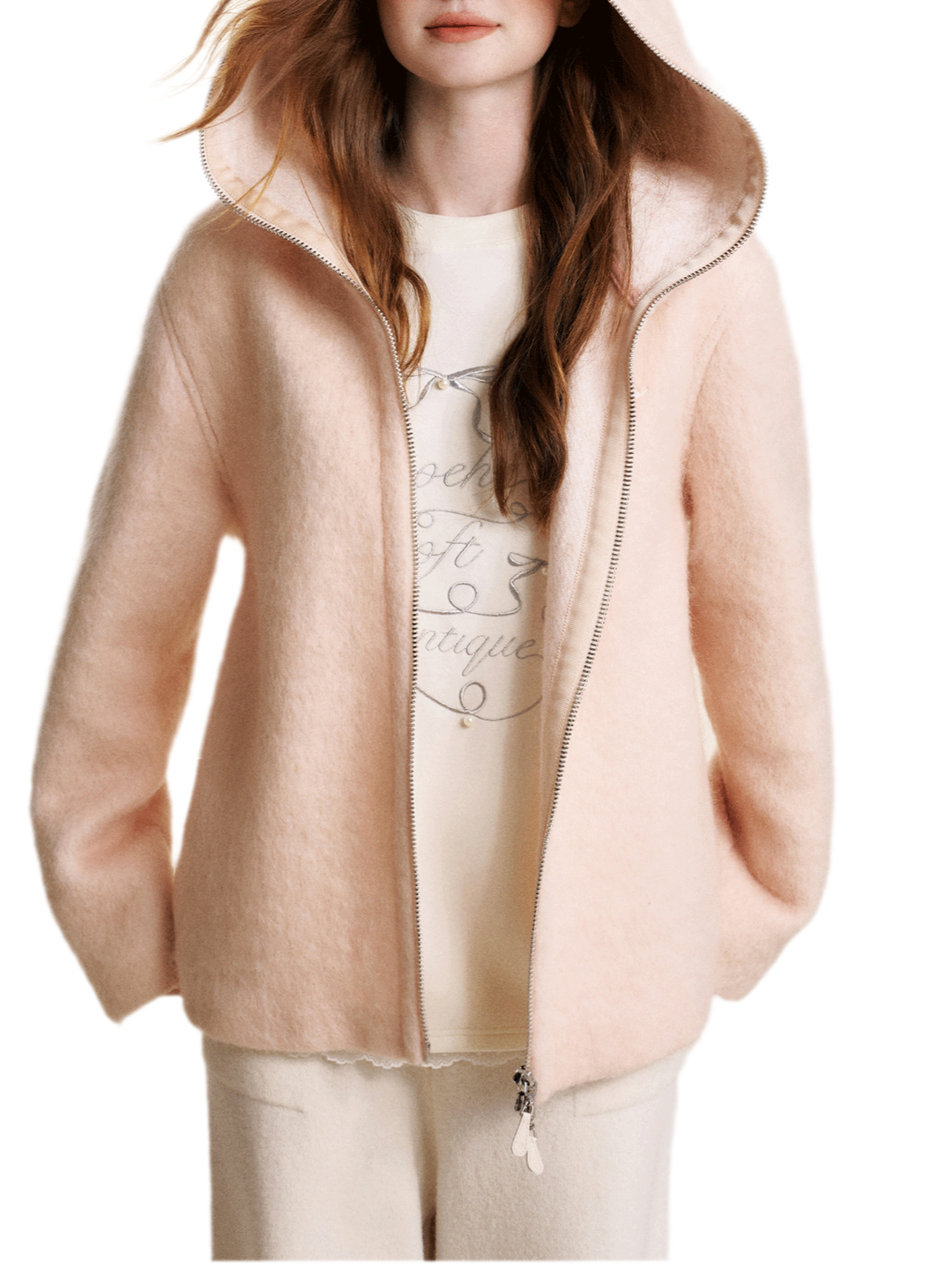 Soft Wool Hooded Jacket