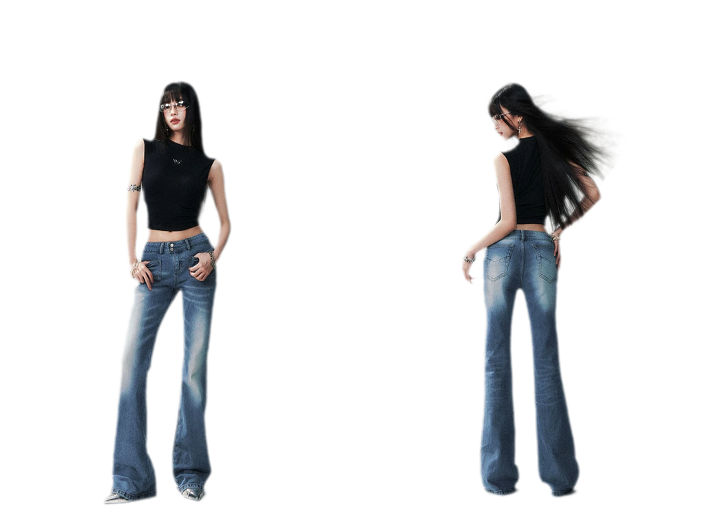 Low Rise Flare Jeans