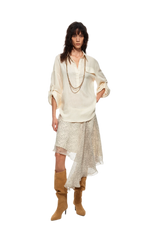 Asymmetric Chiffon Midi Skirt
