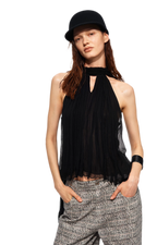 Tie Halter Chiffon Tank