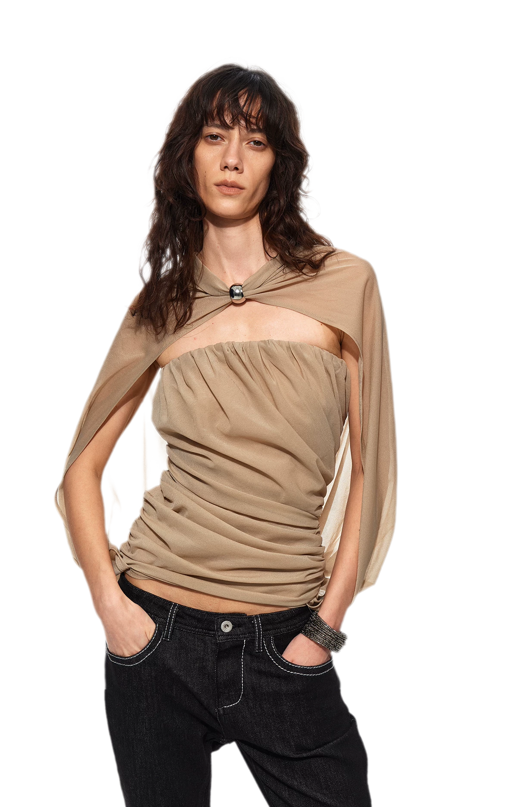 Cape Layer Bustier Top