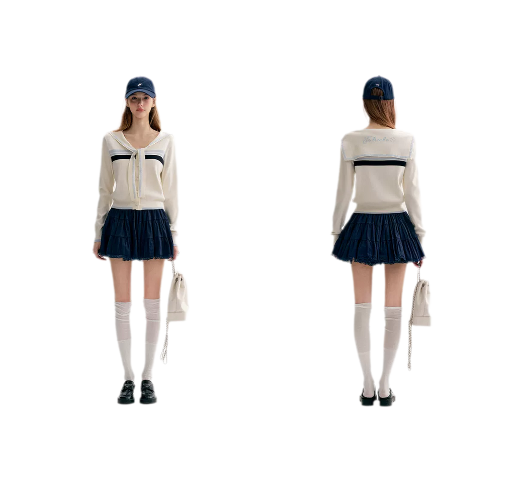 Lace Sailor Tie Cardigan