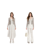 Alpaca Trim Cropped Cardigan