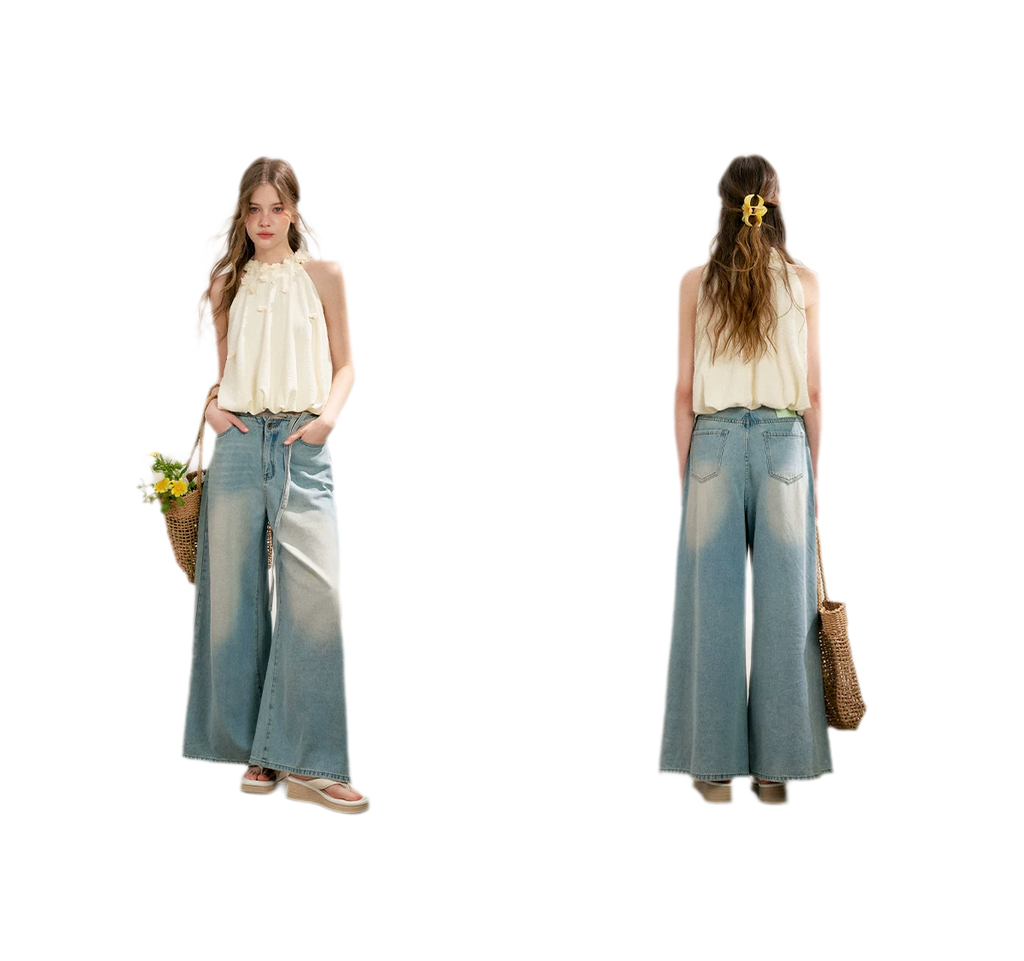 Halter A-Line Top with Floral Texture