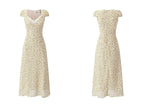 Lace V-Neck Long Dress