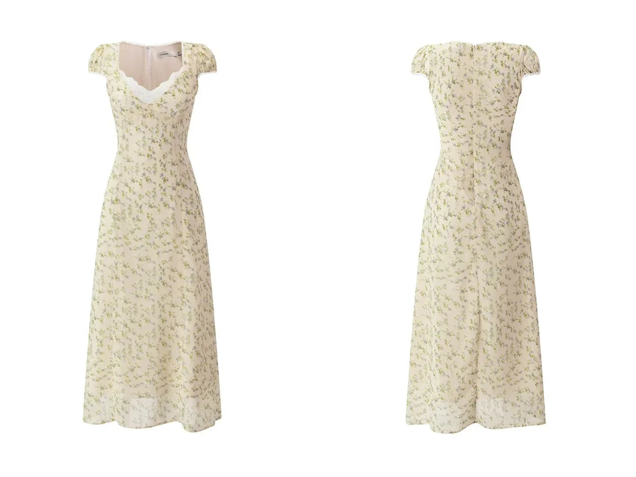 Lace V-Neck Long Dress