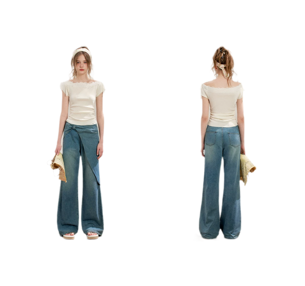 Lace Knit Denim Set