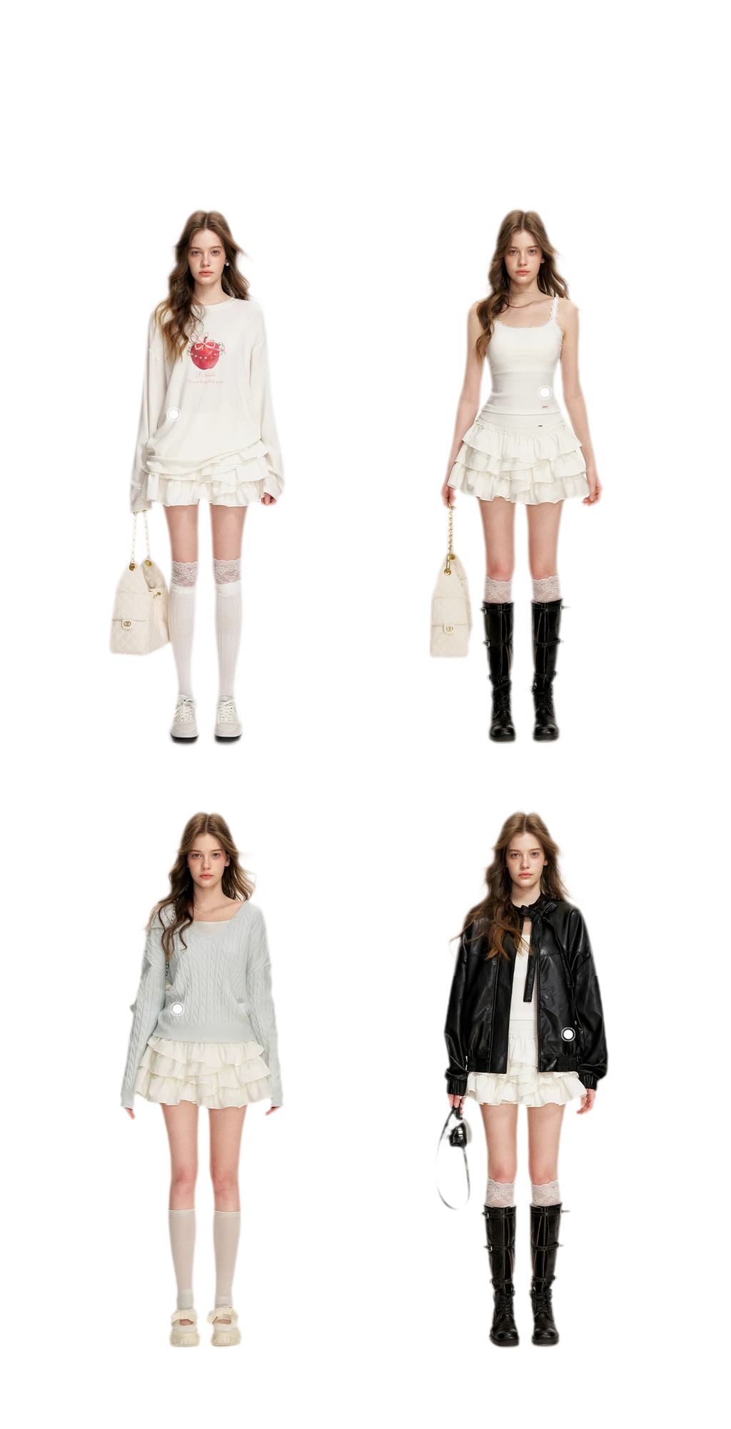Irregular Cloud White A-line Skirt