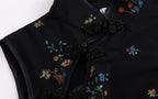 Dark Floral Mesh Qipao Dress