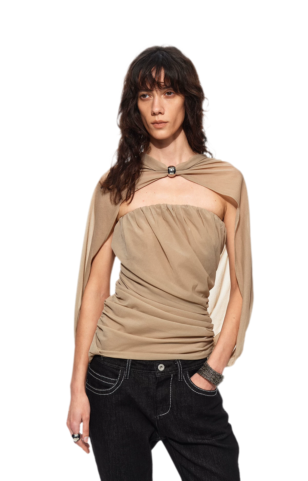 Cape Layer Bustier Top