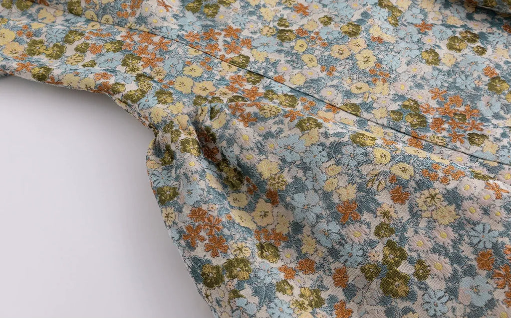 Jacquard Floral Short Dress