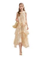 Chiffon Floral Halter Long Dress
