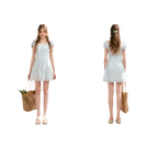 Embroidered A-Line Short Sleeve Dress