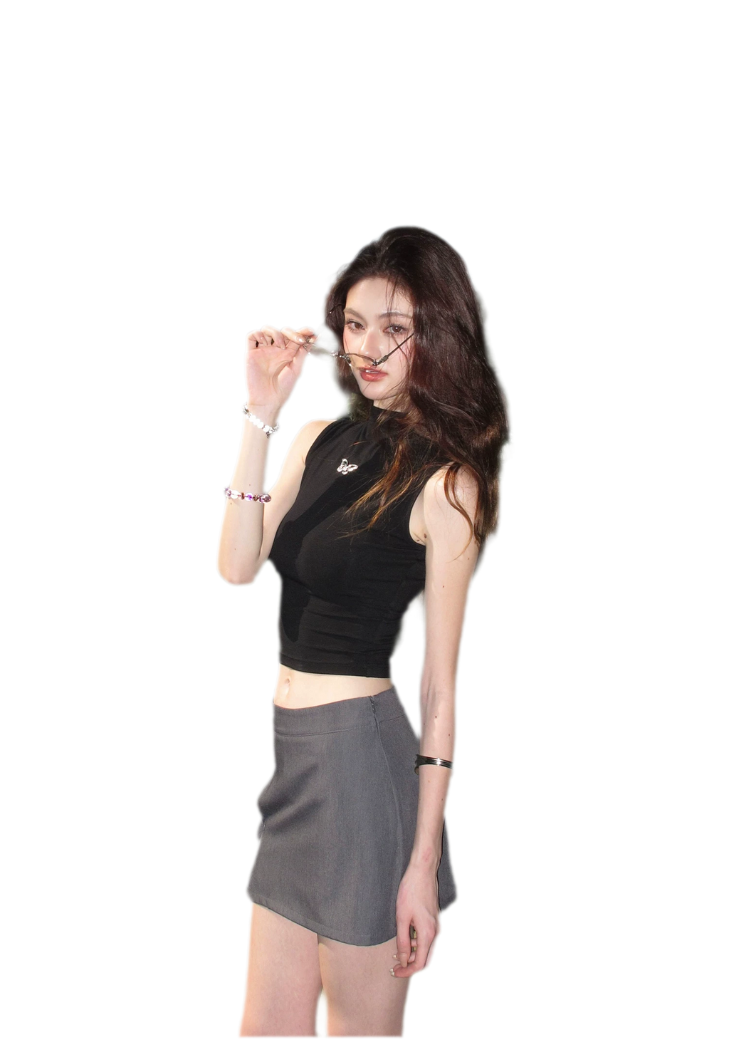 Sleeveless High Neck Tee