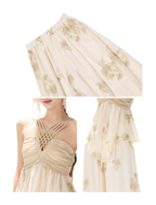 Embroidered Chiffon Halter Set