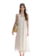 Sleeveless Mesh Lace Dress