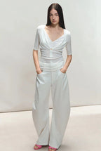 Relaxed Fit Sculpted Wide-Leg Pants