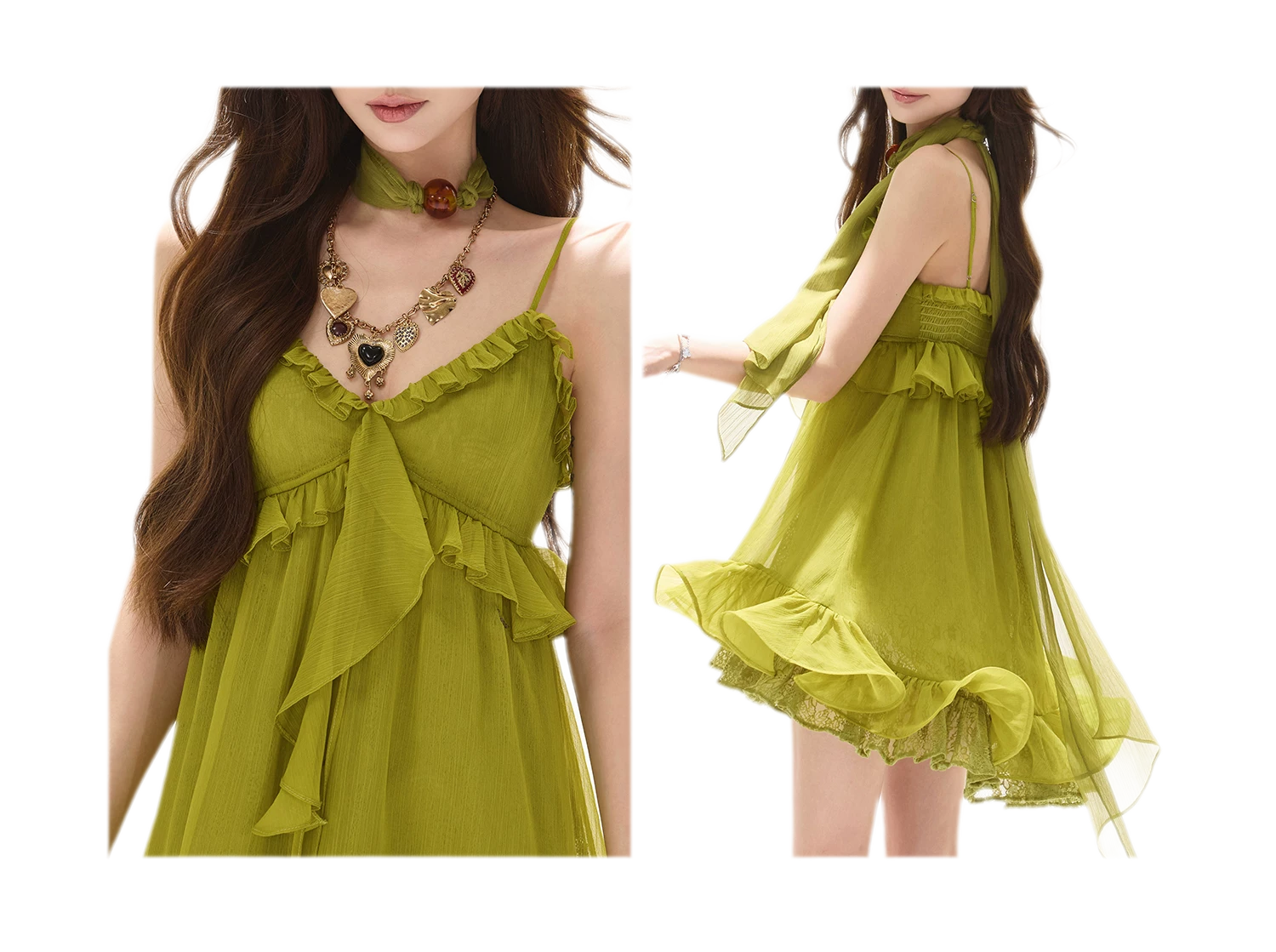 Ruffled Halter Chiffon Dress