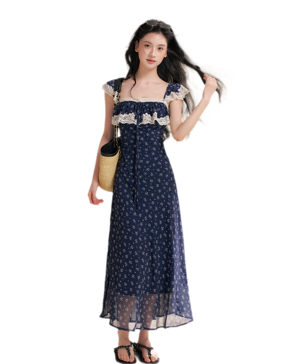 Lace Floral Camisole Dress