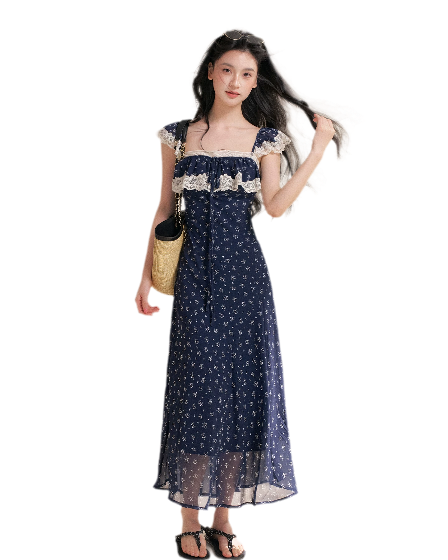 Lace Floral Camisole Dress