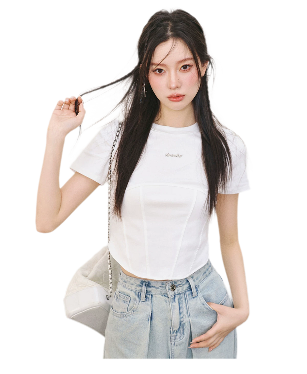 Cropped Seam T-Shirt