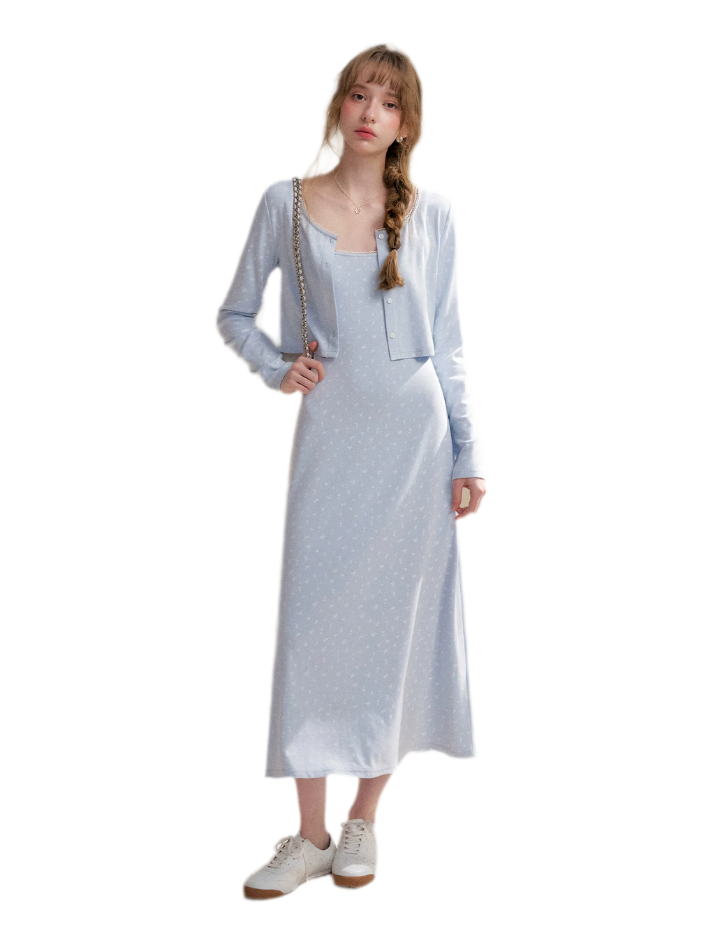 Rose Knit Cardigan Dress
