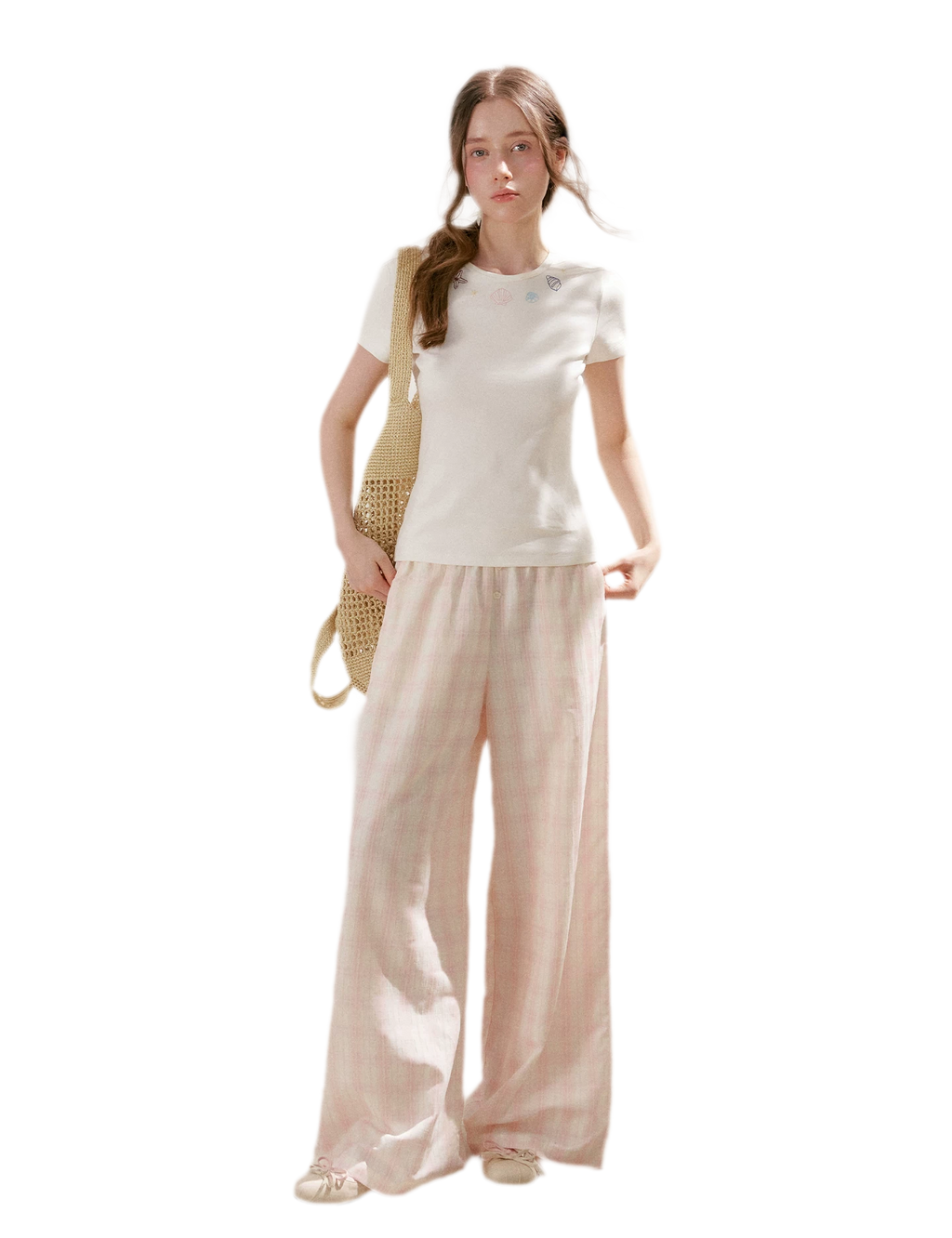 Checkered Wide-Leg Pants