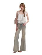Five-Petal Sequin Flare Jeans