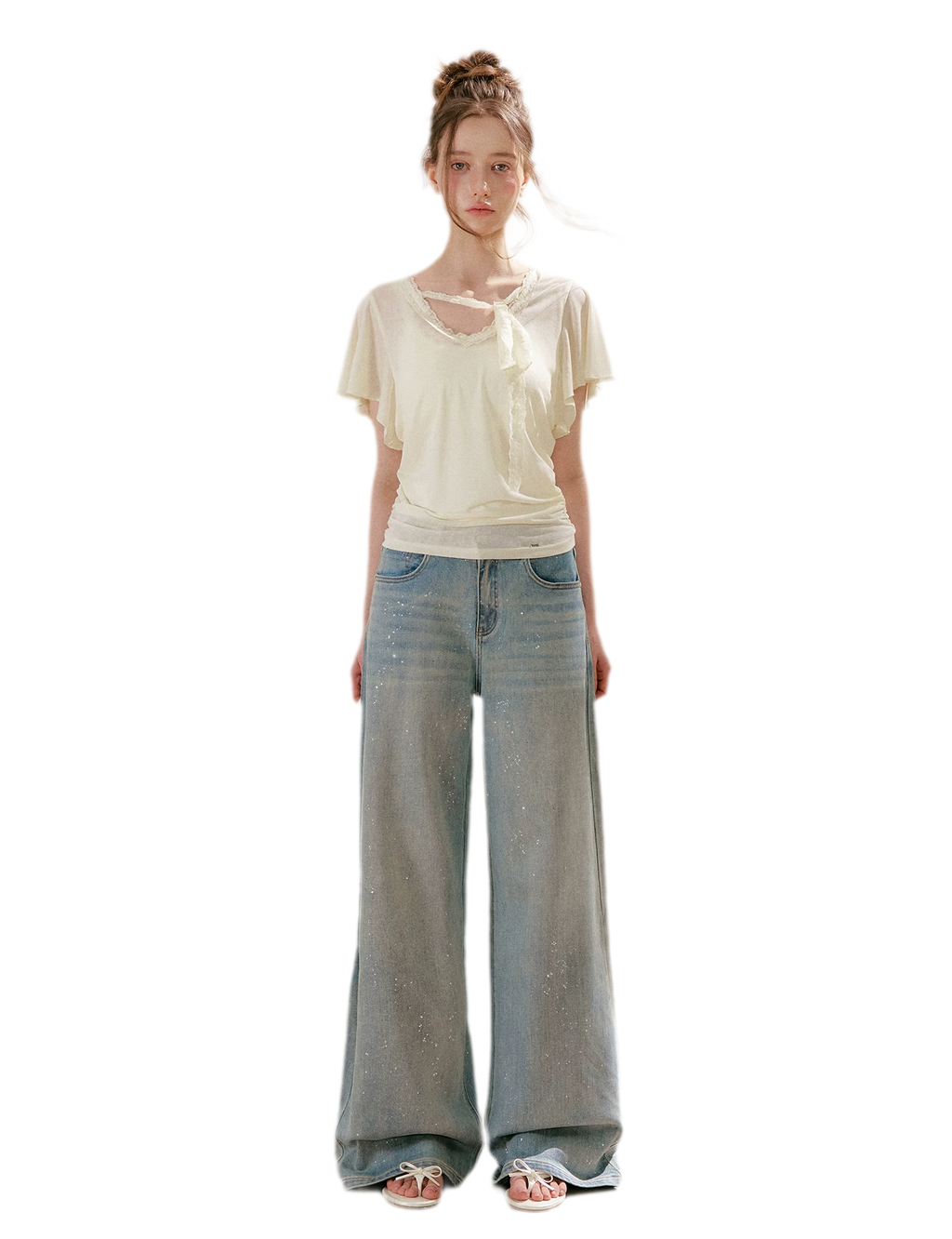 Sparkling Galaxy Wide-Leg Jeans