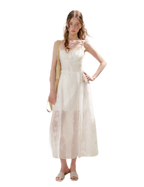 French Embroidered A-line Dress