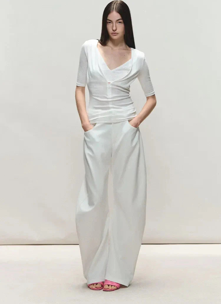 Relaxed Fit Sculpted Wide-Leg Pants