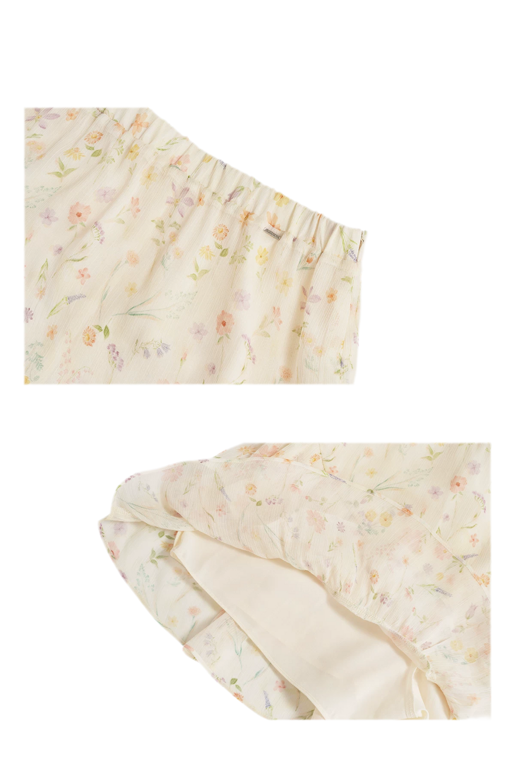 Romantic Chiffon Floral Short Skirt