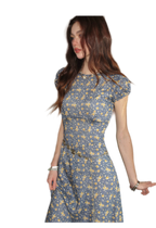 Blue Floral Tencel Dress