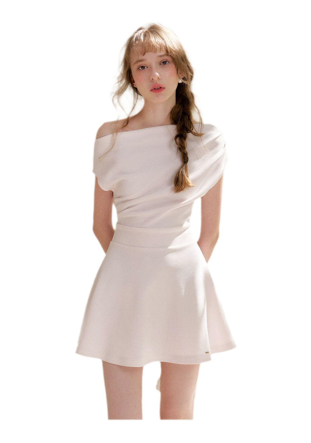 Romantic French Off-Shoulder Short Dress