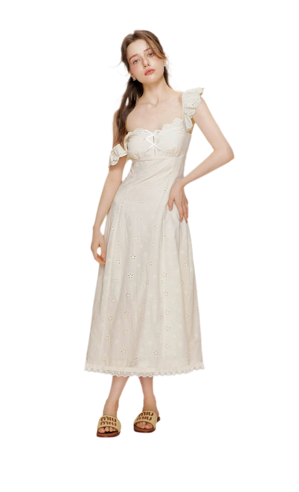 Lace Embroidery Maxi Dress