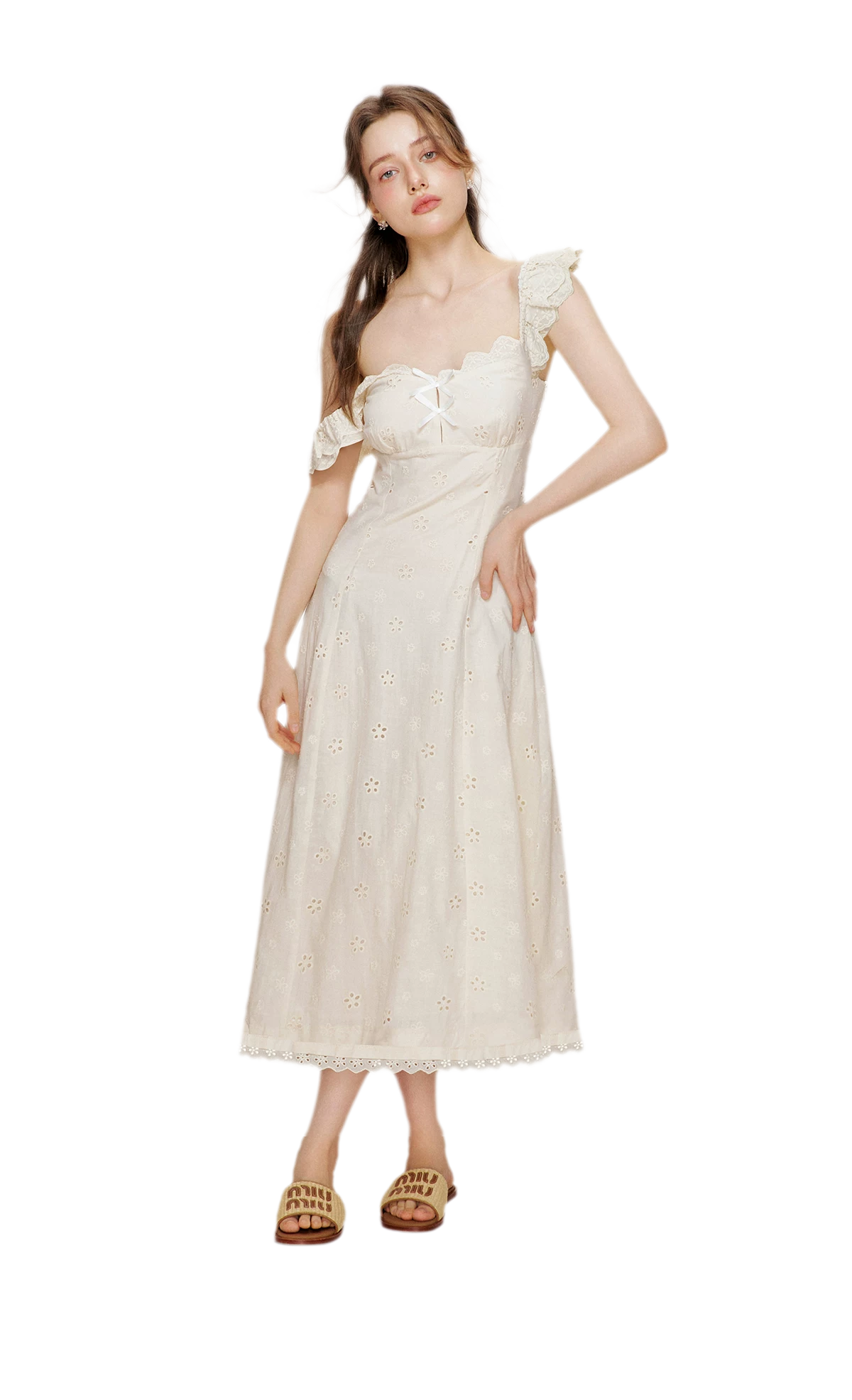 Lace Embroidery Maxi Dress