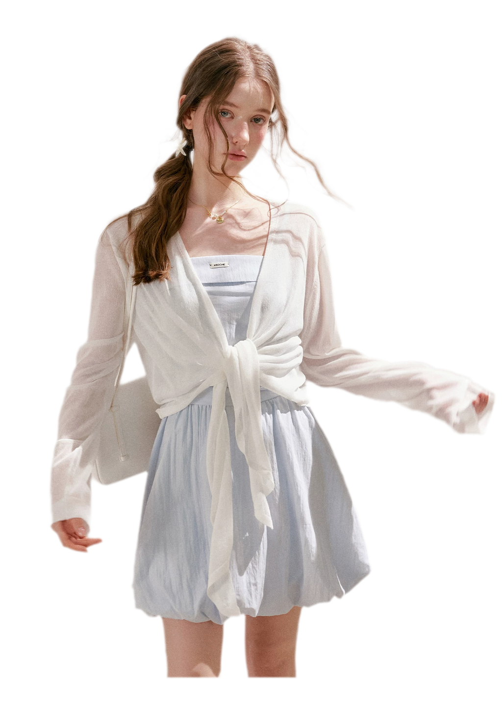French Holiday Chiffon Top