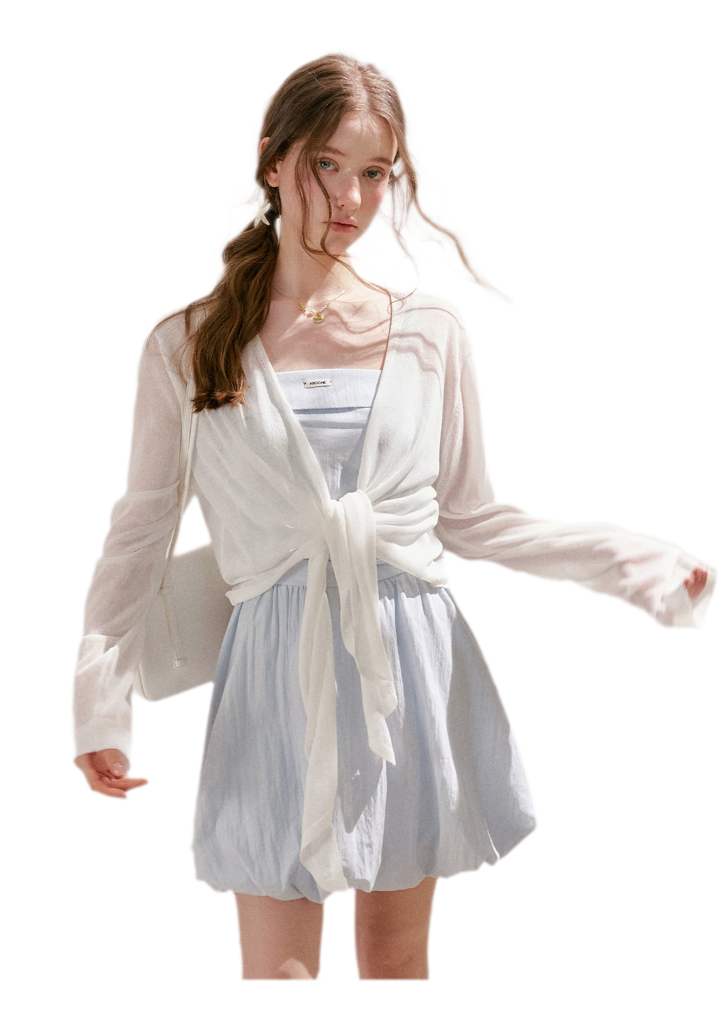 French Holiday Chiffon Top