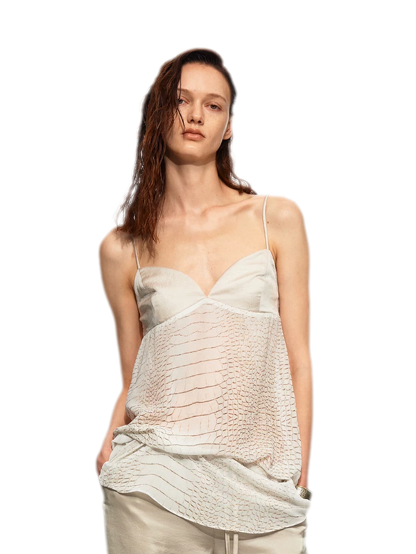 Sheer Satin Snake Camisole