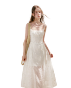 French Embroidered A-line Dress